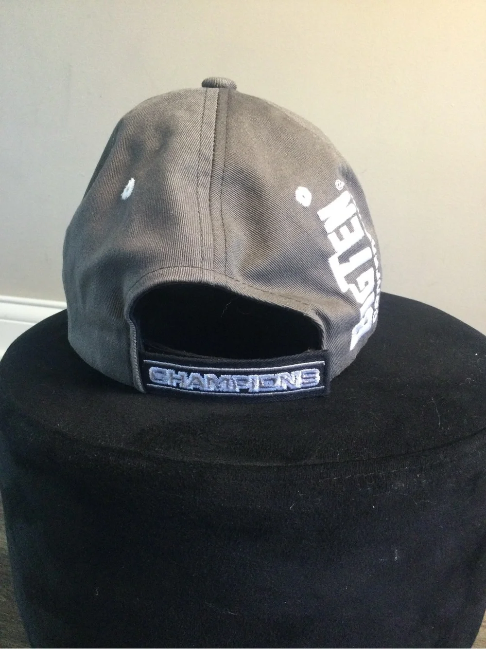 Majestic White Gray and Red Champions Football Cap